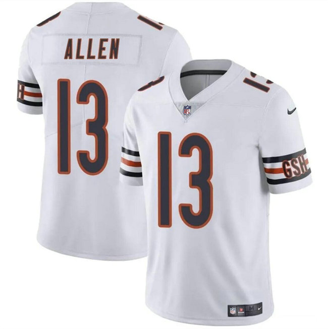 Men's Chicago Bears #13 Keenan Allen White Vapor Stitched Football Jersey