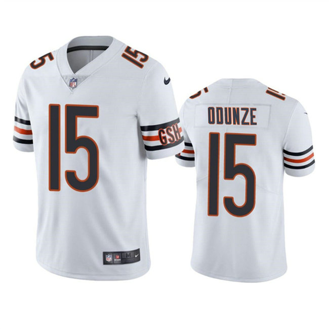 Men's Chicago Bears #15 Rome Odunze White 2024 Draft Vapor Stitched Football Jersey