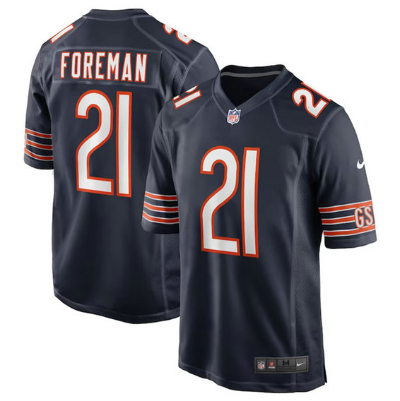 Men's Chicago Bears #21 D'Onta Foreman Navy Stitched Game Football Jersey