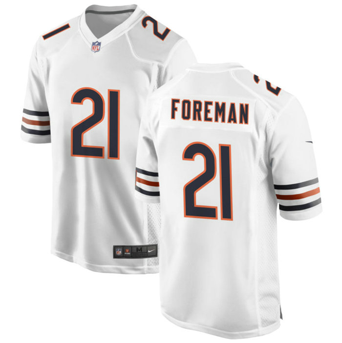 Men's Chicago Bears #21 D'Onta Foreman White Stitched Game Football Jersey