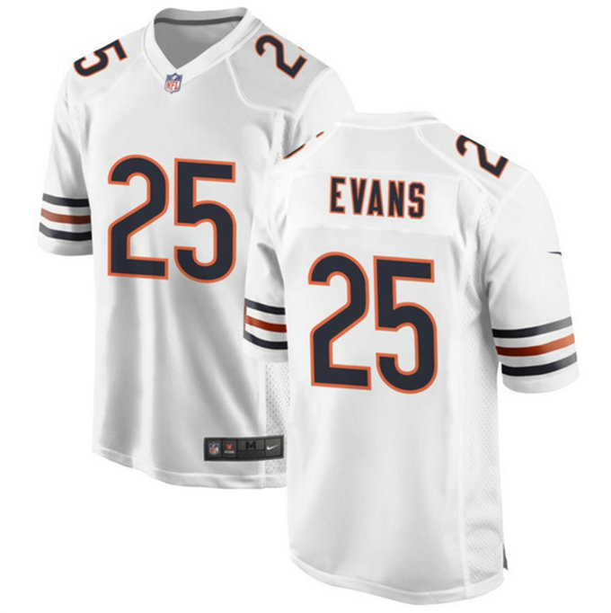 Men's Chicago Bears #25 Darrynton Evans White Stitched Football Game Jersey