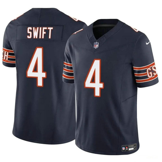 Men's Chicago Bears #4 D鈥橝ndre Swift Navy 2023 F.U.S.E. Vapor Stitched Football Jersey