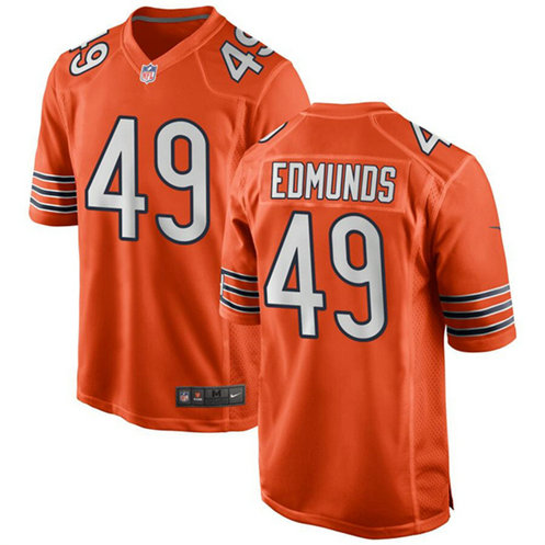 Men's Chicago Bears #49 Tremaine Edmunds Orange Stitched Game Jersey