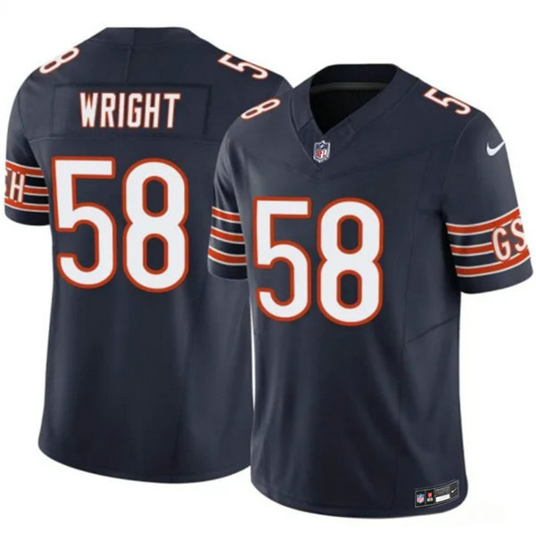 Men's Chicago Bears #58 #58 Darnell Wright Navy 2023 F.U.S.E. Vapor Untouchable Limited Stitched Football Jersey