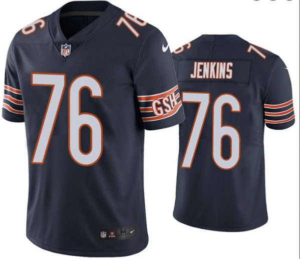Men's Chicago Bears #76 Teven Jenkins Navy Vapor untouchable Limited Stitched Jersey