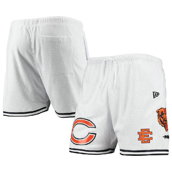 Men's Chicago Bears Pro White Black Mesh Shorts