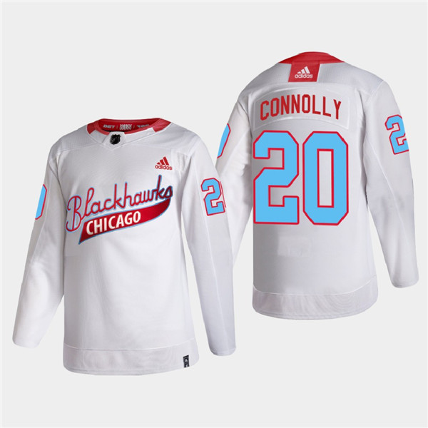 Men's Chicago Blackhawks #20 Brett Connolly 2022 Community Night White Stitched Jersey
