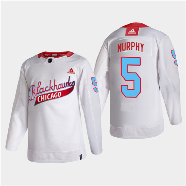 Men's Chicago Blackhawks #5 Connor Murphy 2022 Community Night White Stitched Jersey