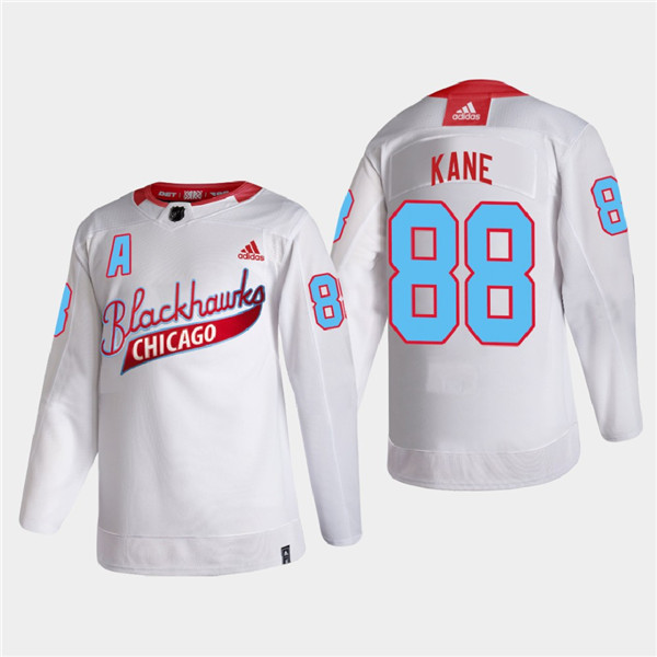 Men's Chicago Blackhawks #88 Patrick Kane 2022 Community Night White Stitched Jersey