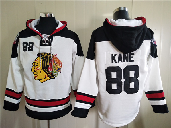 Men's Chicago Blackhawks #88 Patrick Kane White Ageless Must-Have Lace-Up Pullover