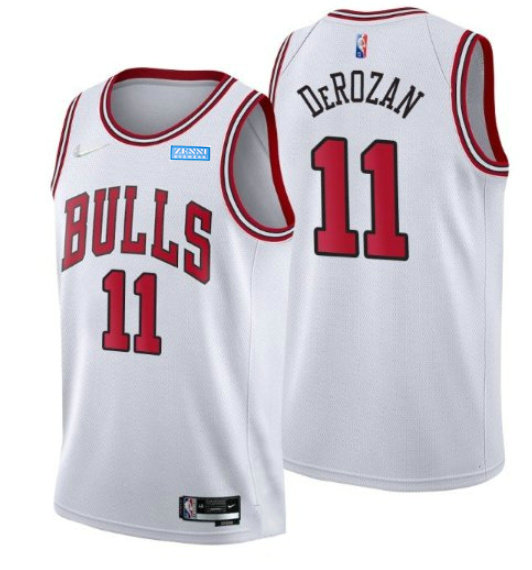 Men's Chicago Bulls #11 DeMar DeRozan 75th Anniversary White Swingman Stitched Basketball Jersey