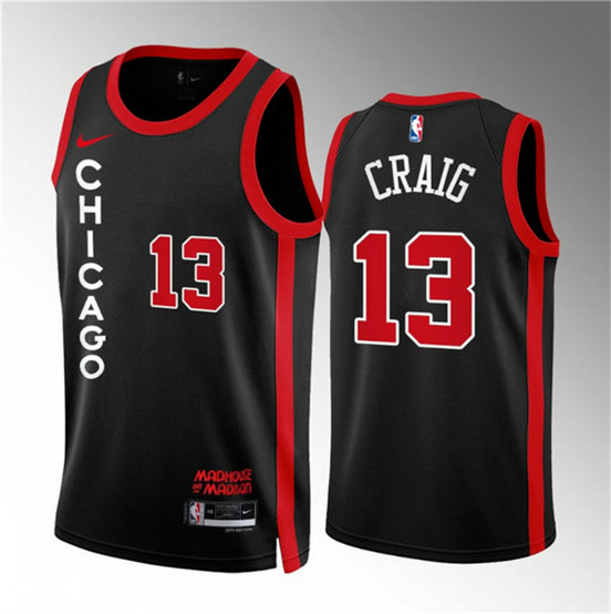 Men's Chicago Bulls #13 Torrey Craig Black 2023 24 City Edition Stitched Basketball Jersey