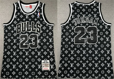 Men's Chicago Bulls #23 Michael Jordan Black 1997-98 Stitched Basketball JerseyS