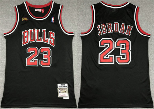 Men's Chicago Bulls #23 Michael Jordan Black 1997-98 Stitched Jersey