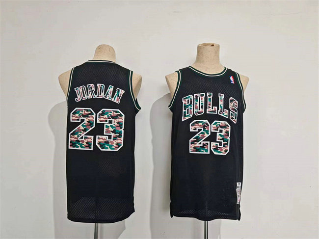 Men's Chicago Bulls #23 Michael Jordan Black Stitched Basketball Jersey 1