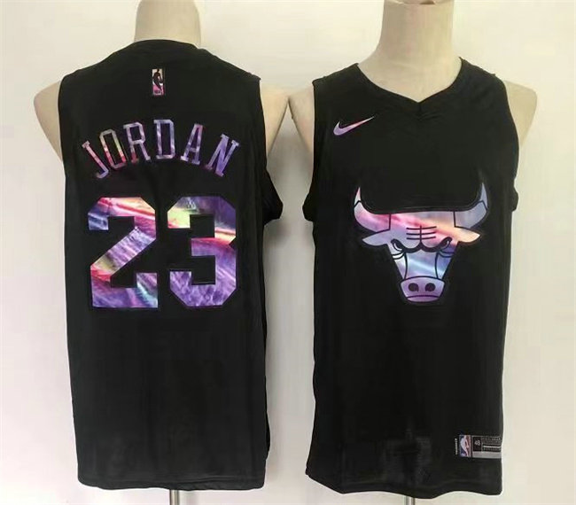 Men's Chicago Bulls #23 Michael Jordan Black Stitched Basketball Jersey