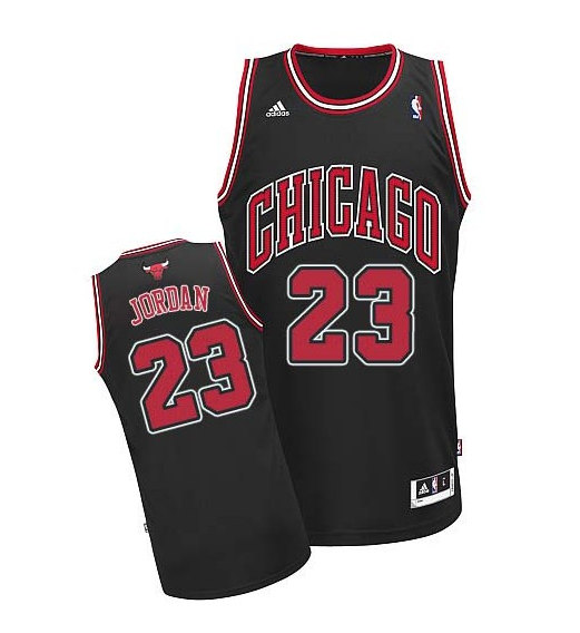 Men's Chicago Bulls #23 Michael Jordan Black Swingman Stitched Basketball Jersey