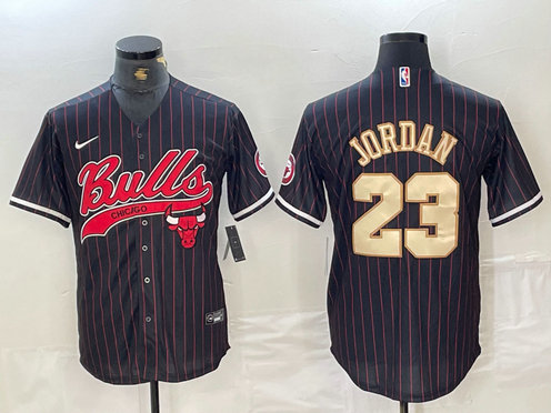 Men's Chicago Bulls #23 Michael Jordan Camo Cool Base Stitched Baseball Jersey