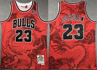 Men's Chicago Bulls #23 Michael Jordan Red 1997-98 Throwback Stitched Basketball Jersey 01