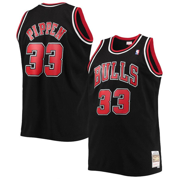 Men's Chicago Bulls #33 Scottie Pippen Balck Throwback Stitched Jersey