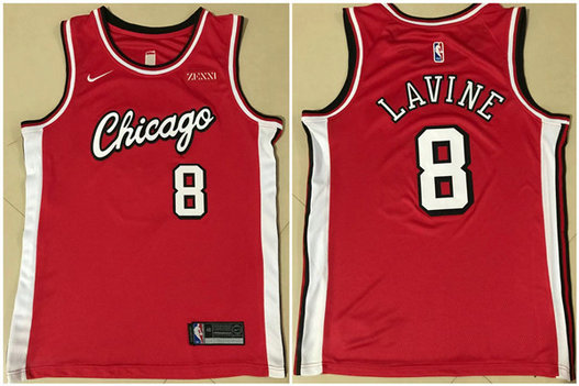 Men's Chicago Bulls #8 Zach LaVine Red Stitched Basketball Jersey