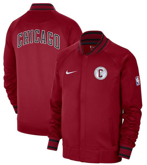 Men's Chicago Bulls Red 2022 23 City Edition Showtime Thermaflex Full-Zip Jacket