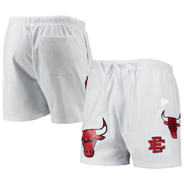 Men's Chicago Bulls White Shorts 001