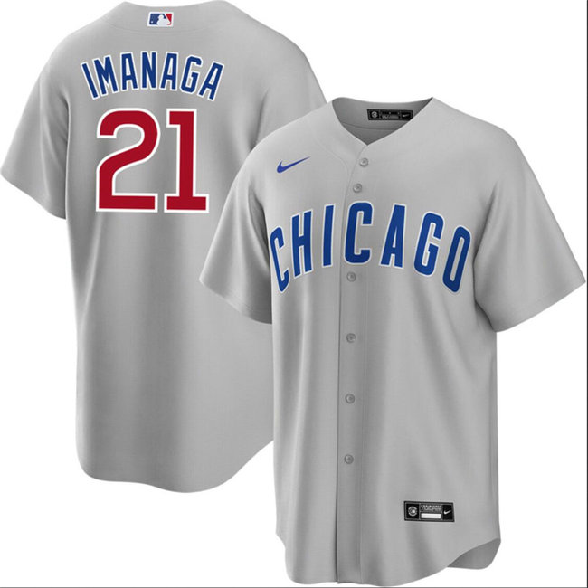 Men's Chicago Cubs #21 Sh艒ta Imanaga Gray Cool Base Stitched Baseball Jersey