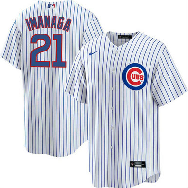 Men's Chicago Cubs #21 Sh艒ta Imanaga White Cool Base Stitched Baseball Jersey