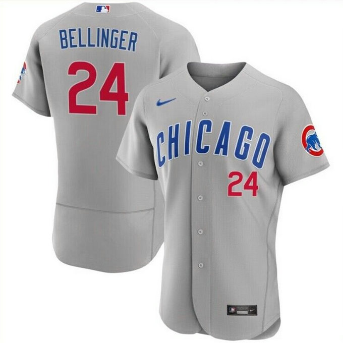 Men's Chicago Cubs #24 Cody Bellinger Grey Flex Base Stitched Baseball Jersey
