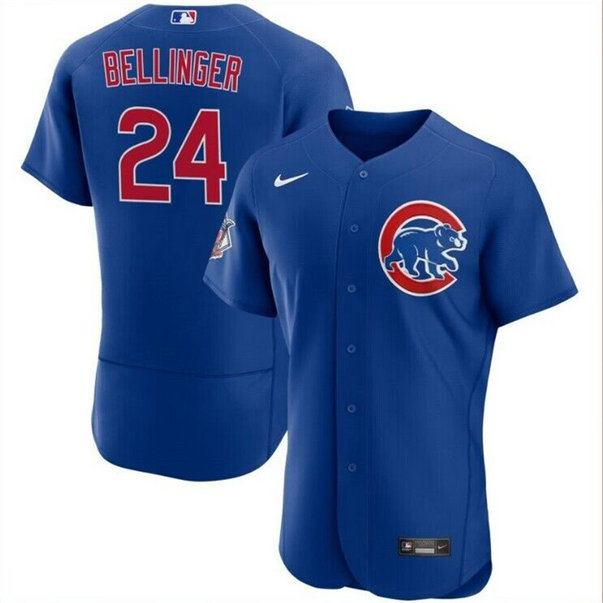 Men's Chicago Cubs #24 Cody Bellinger Royal Flex Base Stitched Baseball Jersey