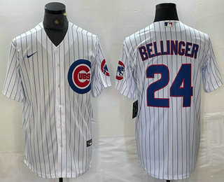 Men's Chicago Cubs #24 Cody Bellinger White Stitched Cool Base Nike Jersey
