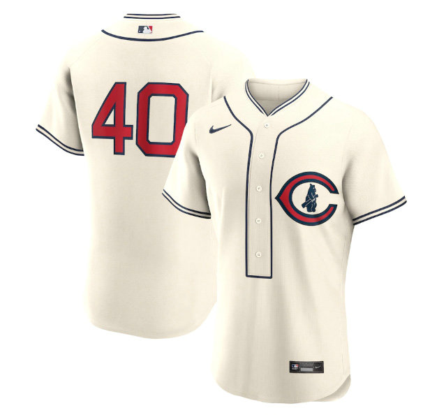 Men's Chicago Cubs #40 Willson Contreras 2022 Cream Field Of Dreams Stitched Baseball Jersey