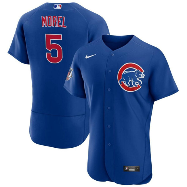 Men's Chicago Cubs #5 Christopher Morel Blue Flex Base Stitched Baseball Jersey