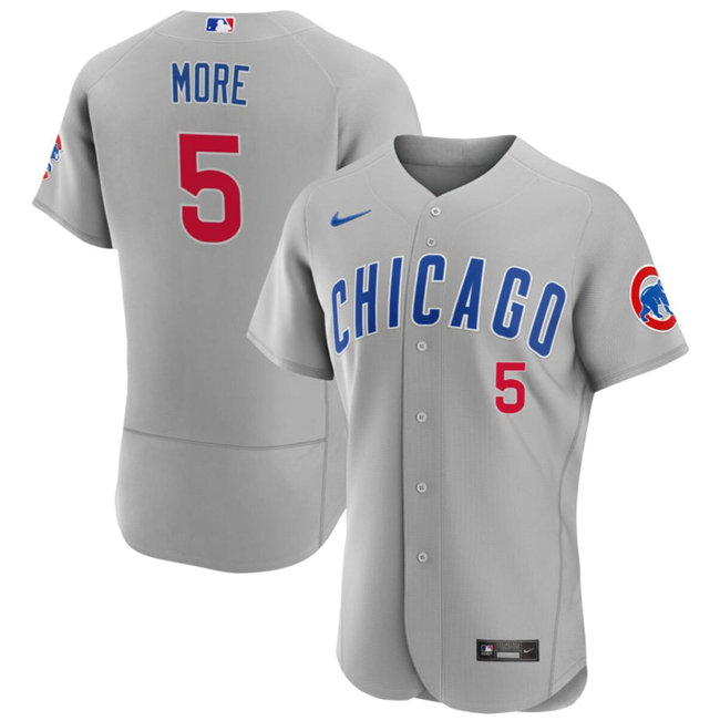 Men's Chicago Cubs #5 Christopher Morel Grey Flex Base Stitched Baseball Jersey