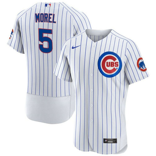 Men's Chicago Cubs #5 Christopher Morel White Flex Base Stitched Baseball Jersey