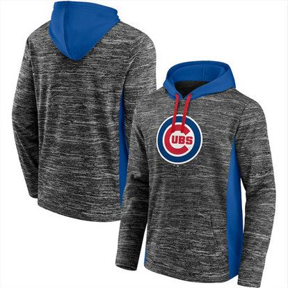 Men's Chicago Cubs Gray Royal Instant Replay Color Block Pullover Hoodie
