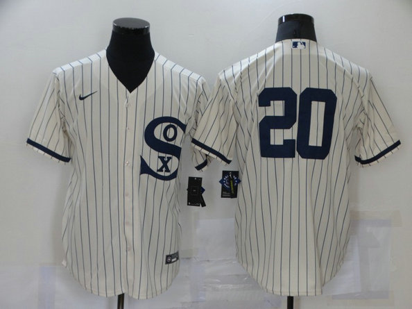 Men's Chicago White Sox #20 Danny Mendick 2021 Cream Field of Dreams Cool Base Stitched Nike Jersey