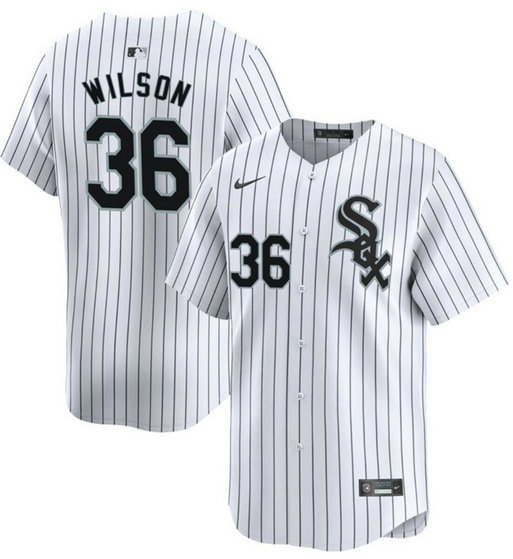 Men's Chicago White Sox #36 Steven Wilson White Home Limited Stitched Baseball Jersey