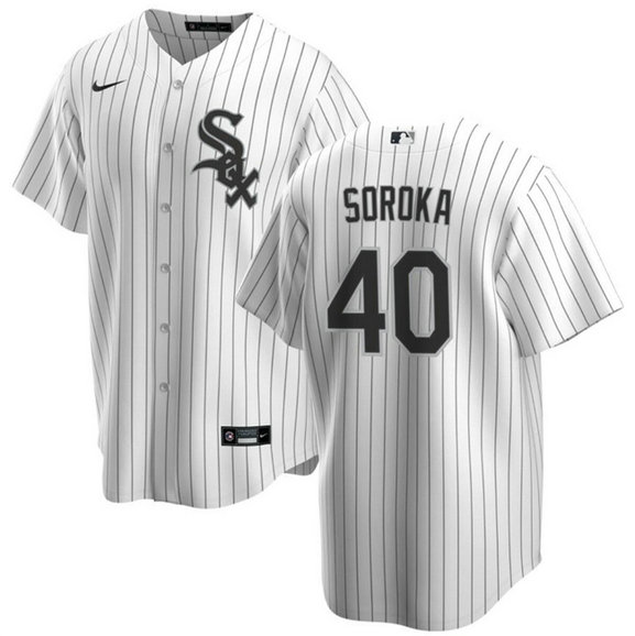 Men's Chicago White Sox #40 Michael Soroka White Cool Base Stitched Baseball Jersey