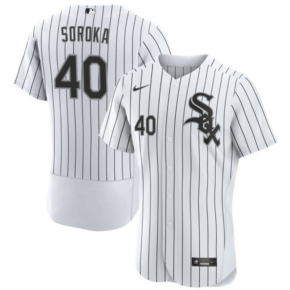Men's Chicago White Sox #40 Michael Soroka White Flex Base Stitched Baseball Jersey