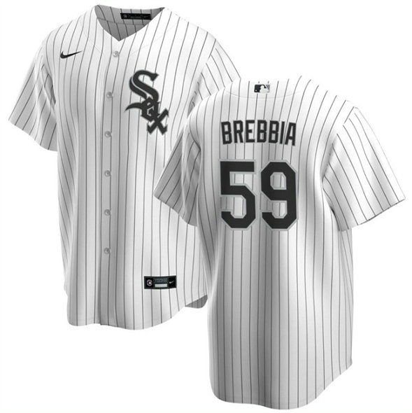 Men's Chicago White Sox #59 John Brebbia White Cool Base Stitched Baseball Jersey