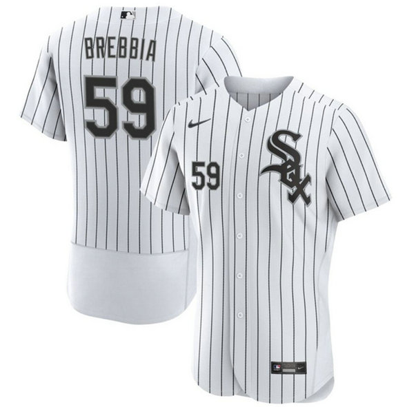Men's Chicago White Sox #59 John Brebbia White Flex Base Stitched Baseball Jersey