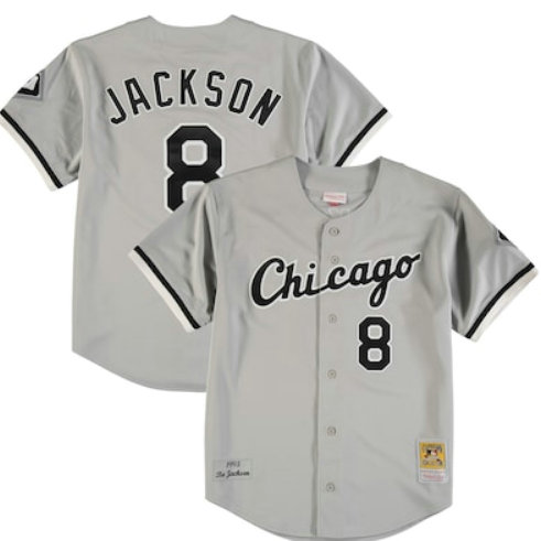 Men's Chicago White Sox #8 Bo Jackson 1993 Mitchell & Ness Authentic Throwback Grey Jersey