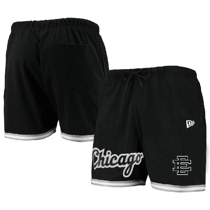 Men's Chicago White Sox Black Mesh Shorts 001
