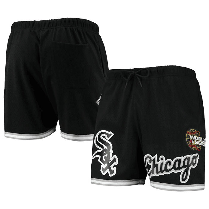 Men's Chicago White Sox Black Team Logo Mesh Shorts
