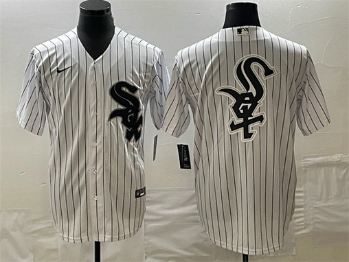 Men's Chicago White Sox White Team Big Logo Cool Base Stitched JerseyS