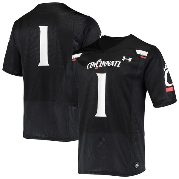 Men's Cincinnati Bearcats #1 Black Stitched Football Jersey