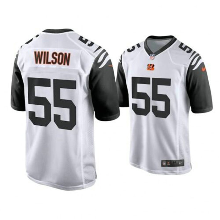 Men's Cincinnati Bengals #55 Logan Wilson White Color Rush Stitched Game Jersey