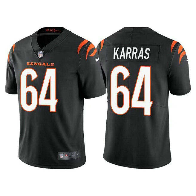 Men's Cincinnati Bengals #64 Ted Karras Black Vapor Untouchable Limited Stitched Jersey
